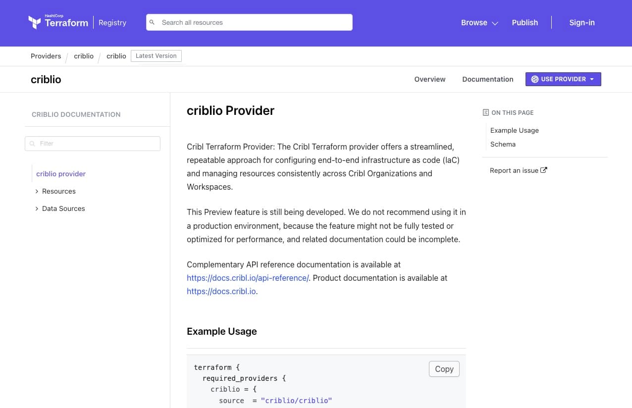 Cribl as Code Screen Image Cribl as Code Screen Image
